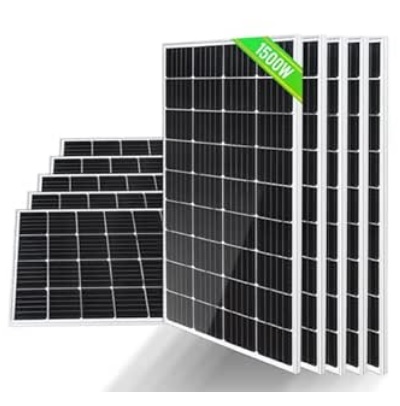 XINPUGUANG 1500W Placa Solar kit 12v placa solar para balcones, tumbonas, jardines, coches, caravanas, cobertizos (1500W-10pcs * 150W)