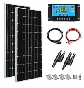 XINPUGUANG 200w Kit de Panel Solar 2pcs 100W 18V Módulo Solar fotovoltaico monocristalino 20A Cable Controlador para Autocaravana Coche Caravana Inicio 12v Carga de batería