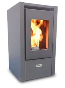 Estufa pellet 6 kW | Estufa pellets pequeña | Estufa pellet 4 colores y tubos Chimenea de pellets | Estufa de pellet barata